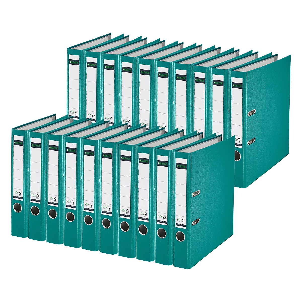 LEITZ® Ordner 1015, DIN A4, Rückenbreite 52 mm, 20 Stück, türkis