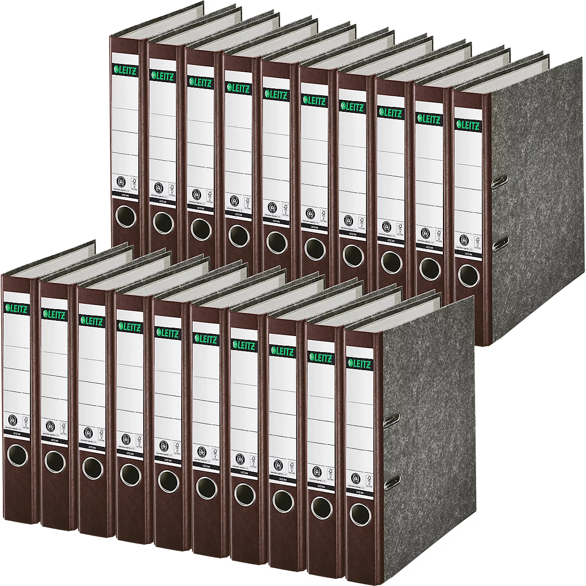 LEITZ® ordner 1050, A4, rugbreedte 52 mm, 20 stuks, bruin