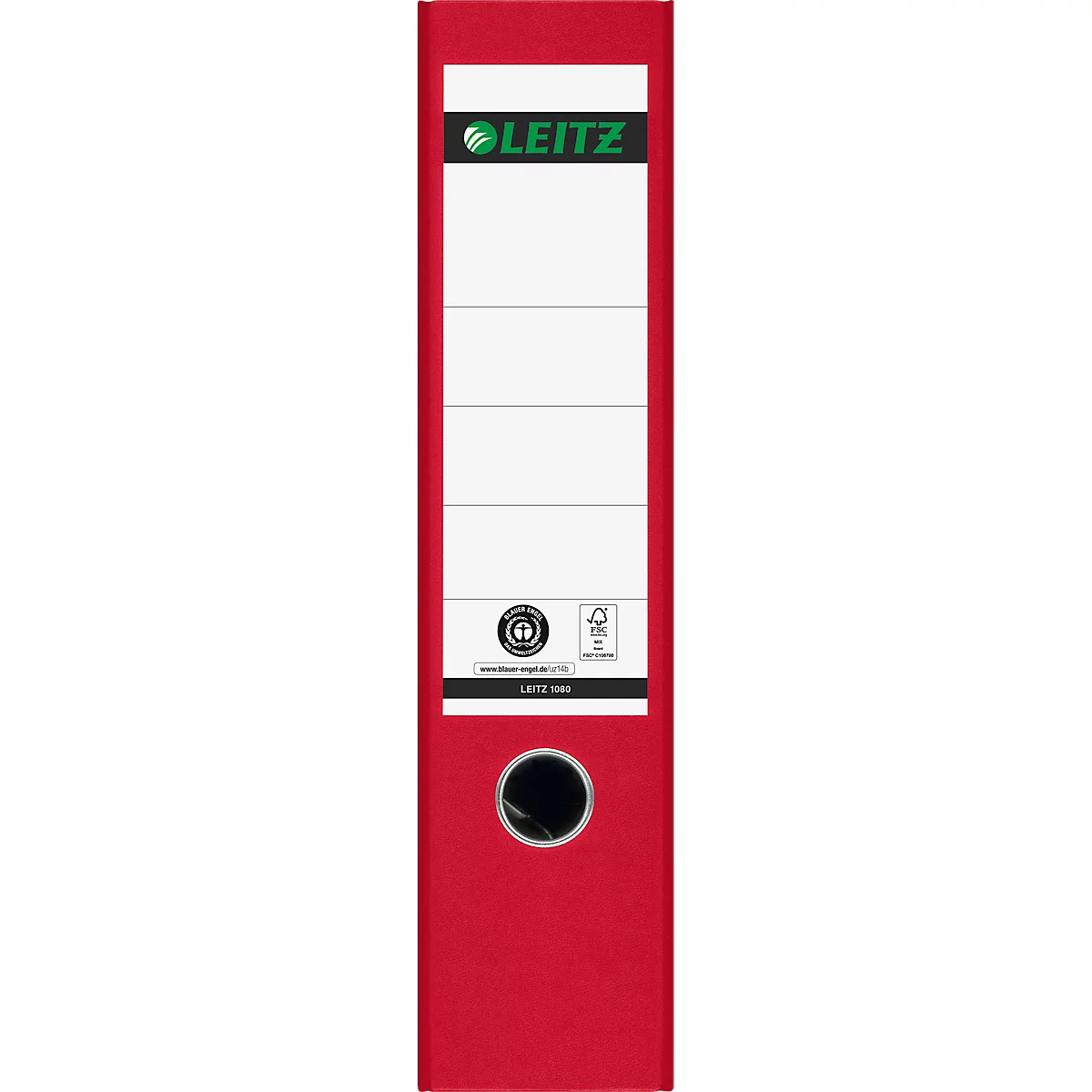 LEITZ® ordner 1080, A4, rugbreedte 80 mm, rood