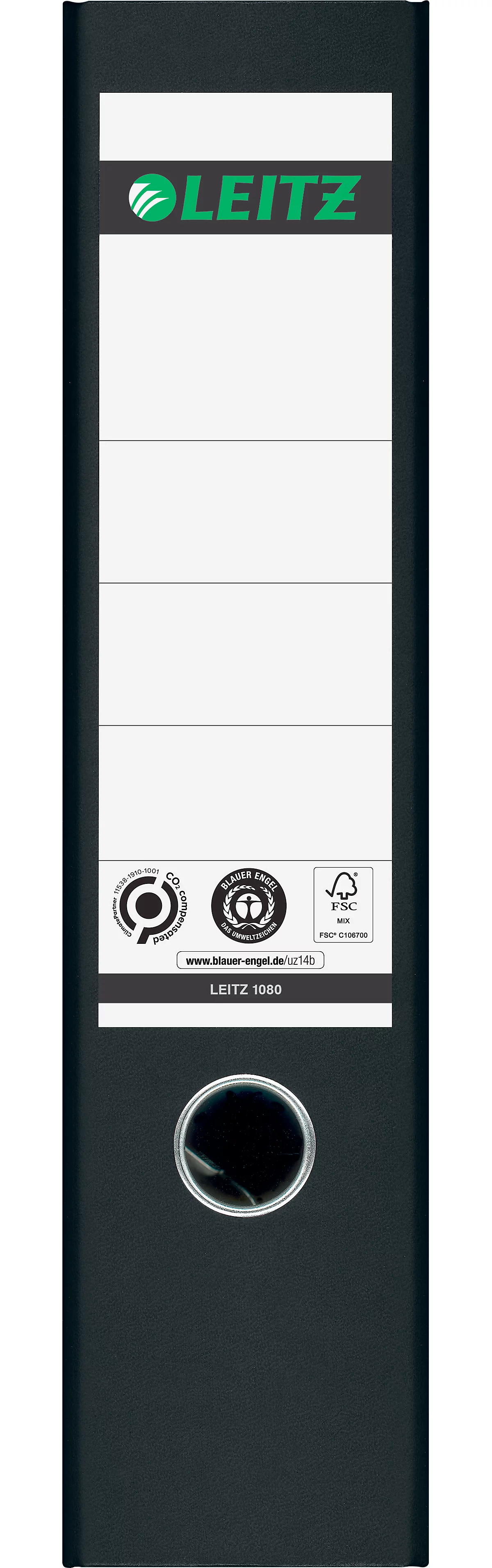 LEITZ® Ordner 1080, DIN A4, Rückenbreite 80 mm, schwarz