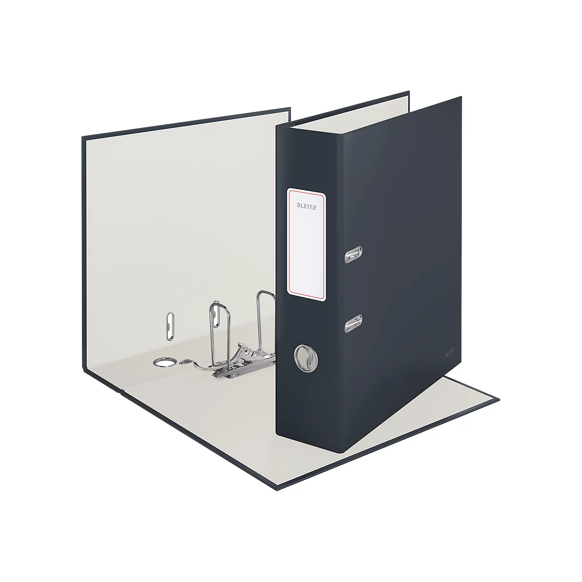 Leitz® Ordner Cosy 180°, voor A4-formaat, rugbreedte 80 mm, met Soft Touch-oppervlak, grijs