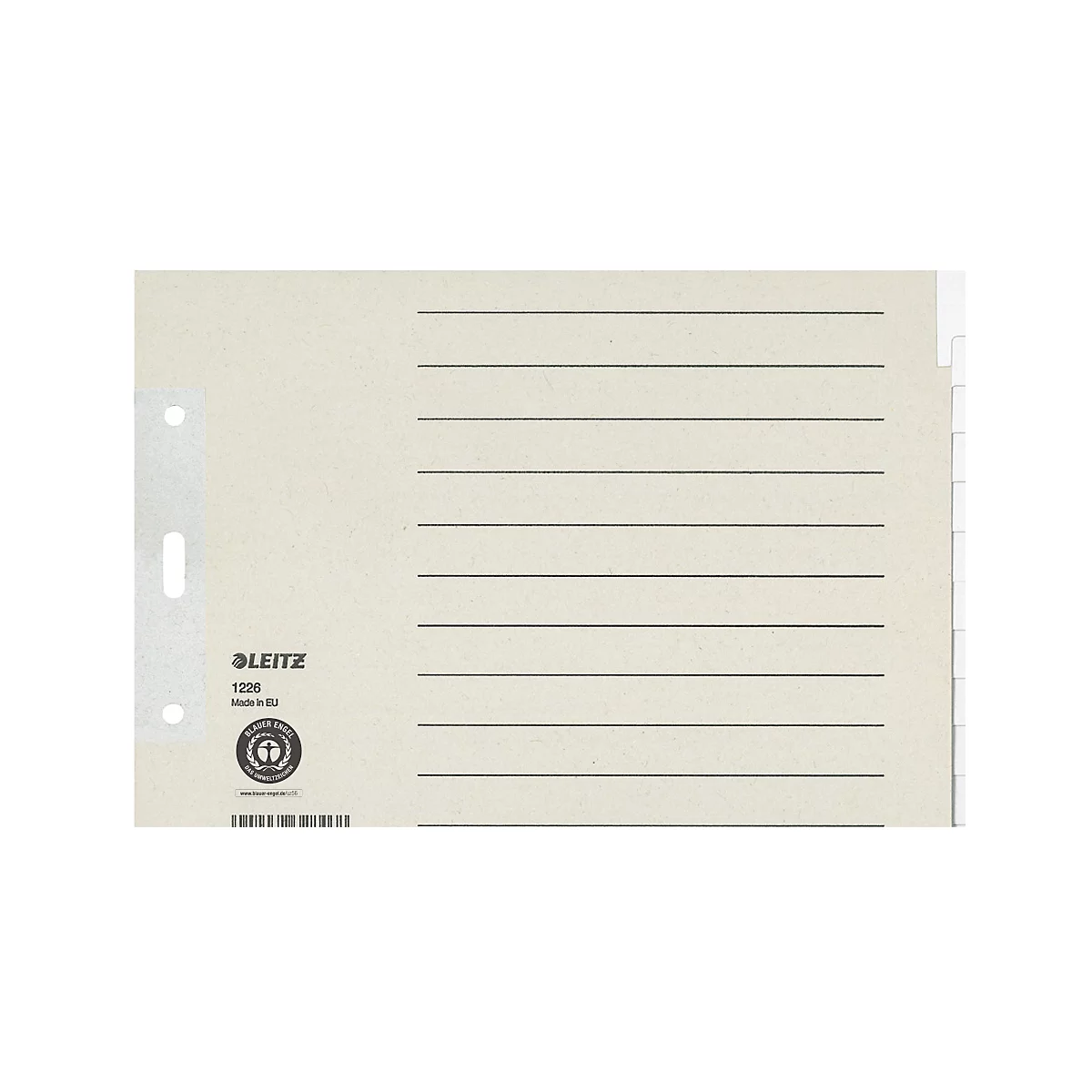 LEITZ® Papier-Register, DIN A5 quer, blanko (12 Blätter), Nr. 1226