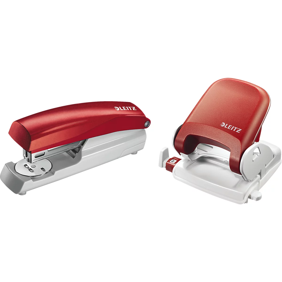 LEITZ® perforator 5005 + nietmachine 5500 SET, rood
