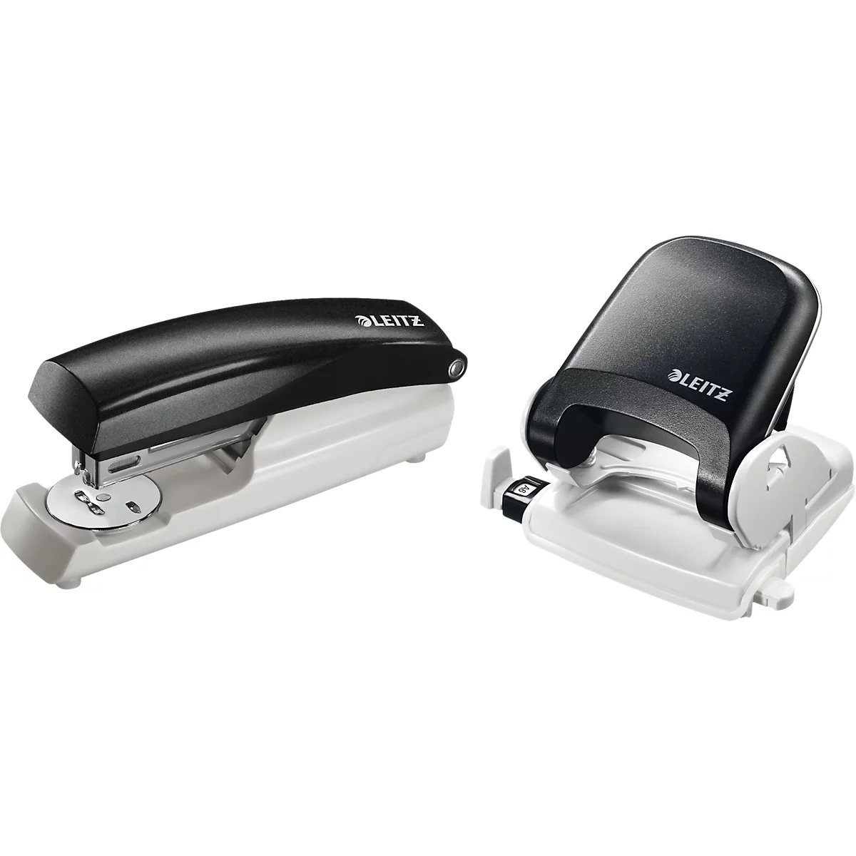 LEITZ® perforator 5005 + nietmachine 5500 SET, zwart