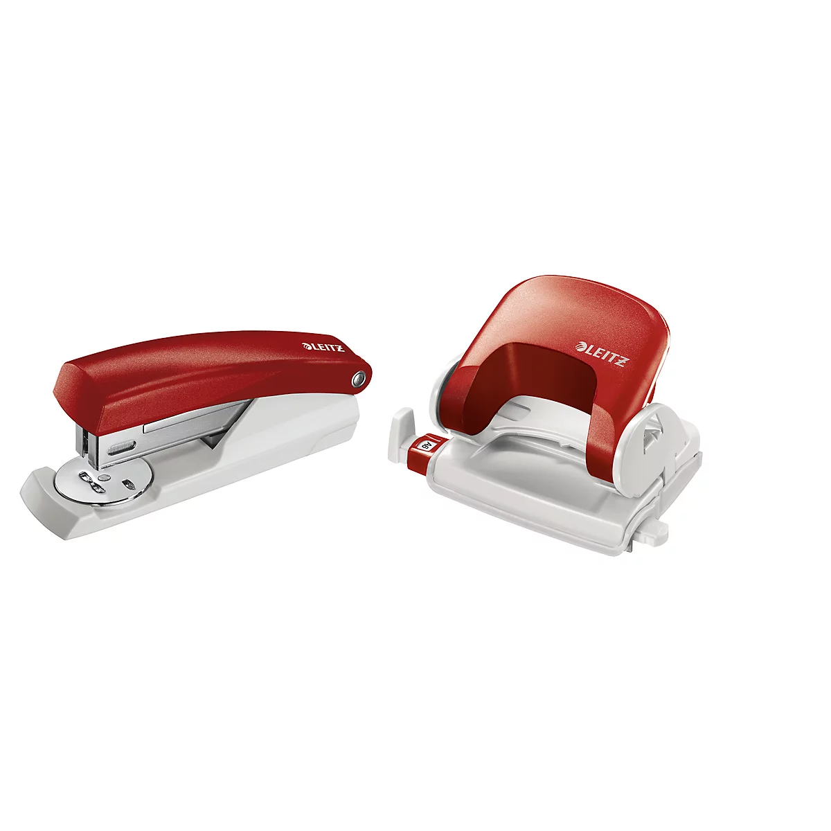 LEITZ® perforator 5038 + nietmachine 5501 SET, rood