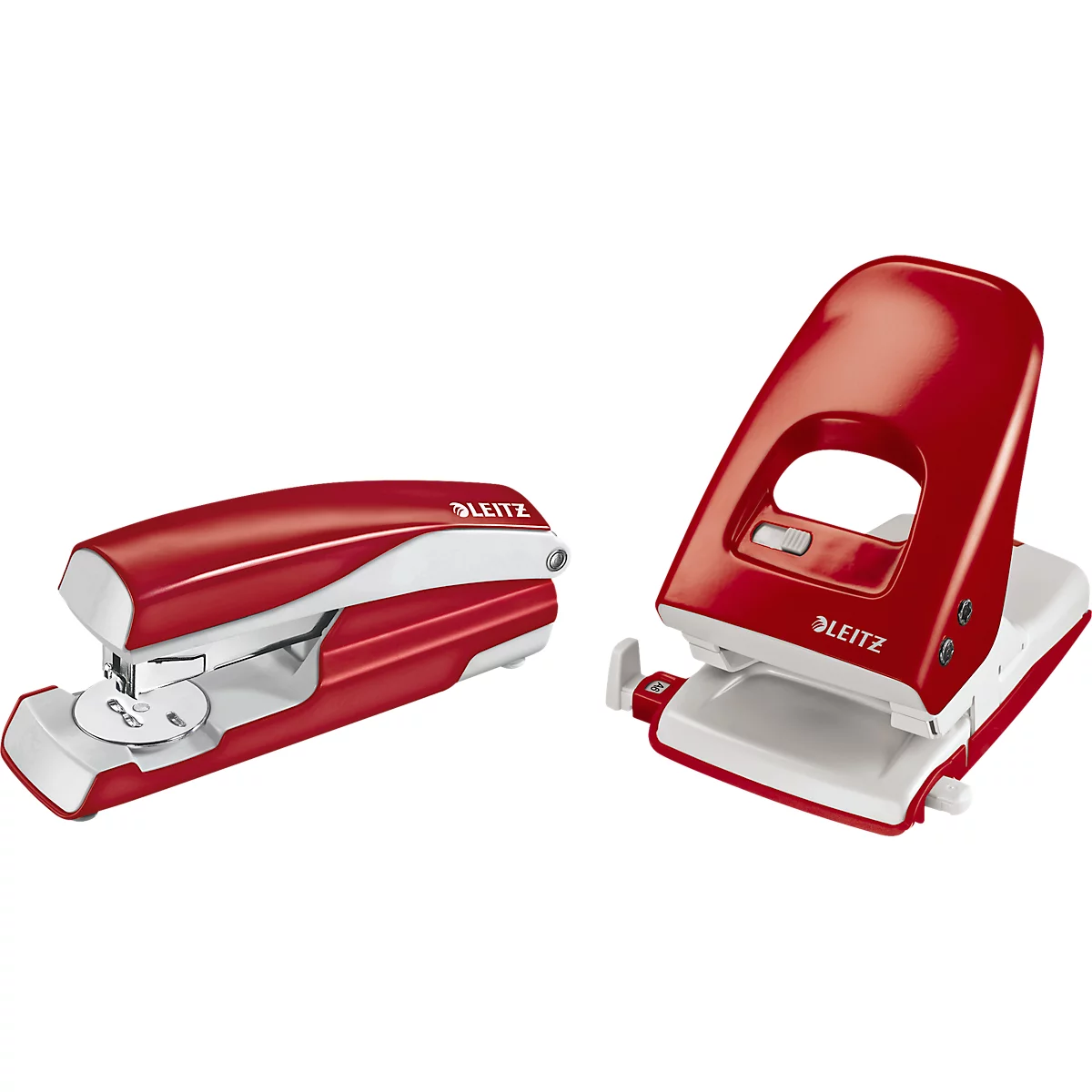 LEITZ® perforator 5138 + nietmachine 5522 SET, rood