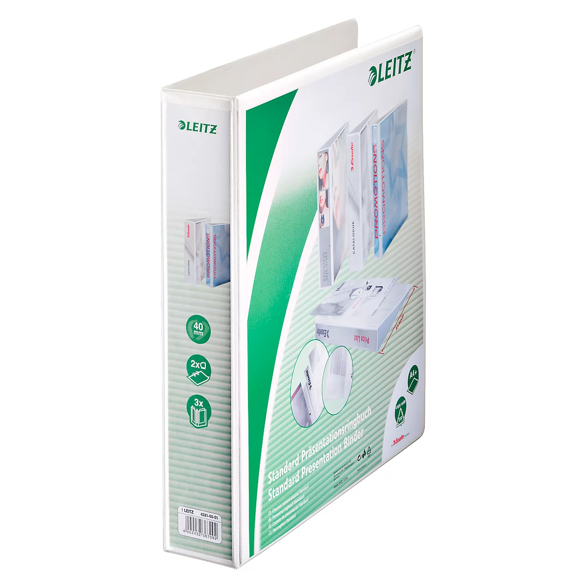 LEITZ® presentatieringmap, A4, 2-voudig ringmechanisme, rugbreedte 63 mm