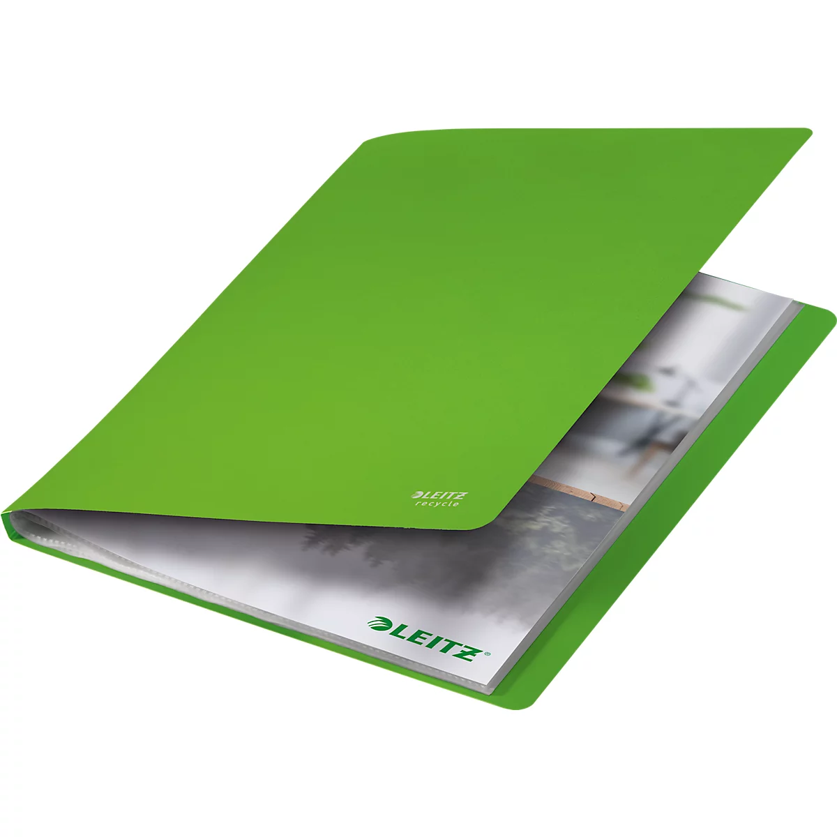 Leitz® Recycle documentenhouder, A4, 20 documentvakken, tot 2 vel/omslag, rugetiket, 100% recyclebaar, kunststof, groen