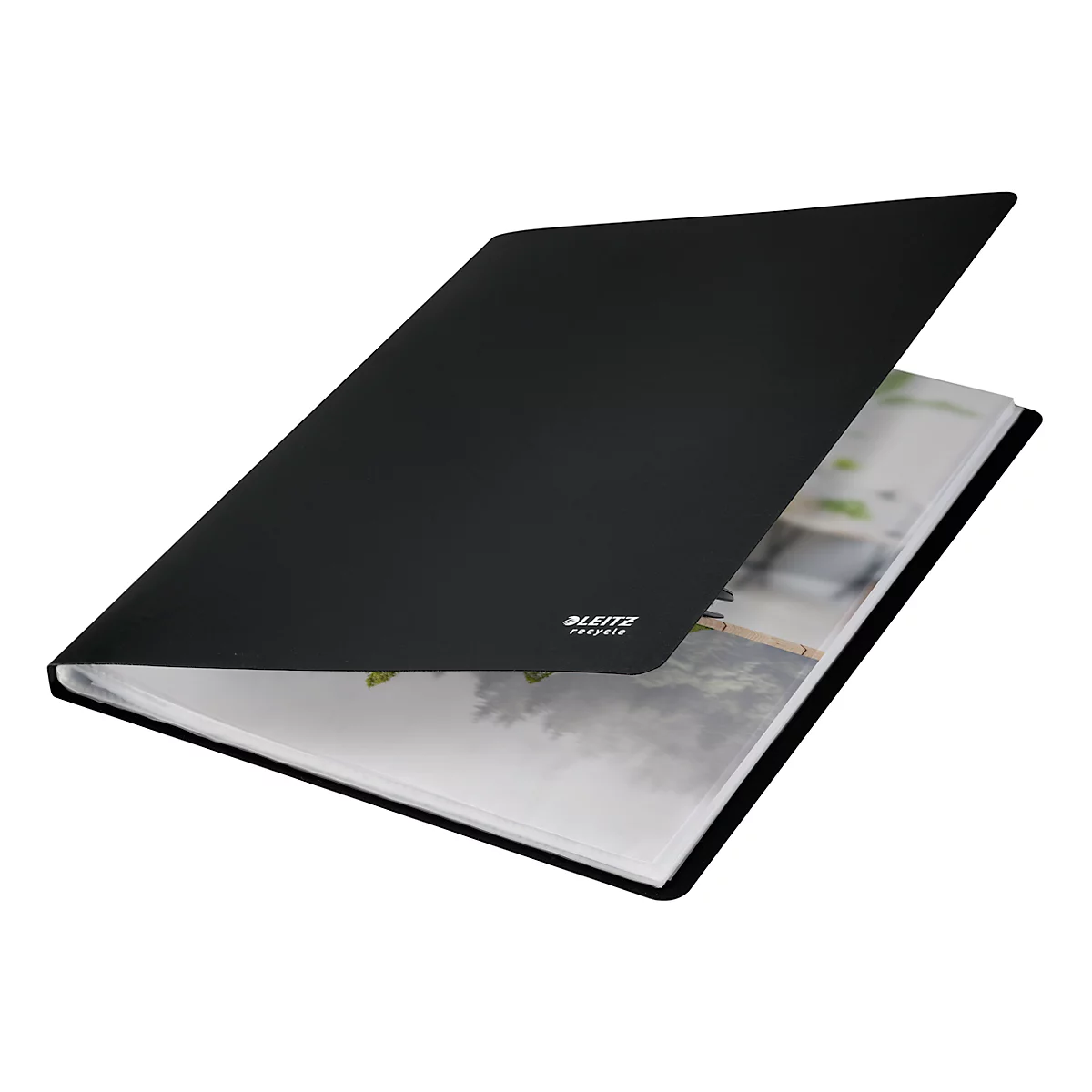 Leitz® Recycle documentenhouder, A4, 20 documentvakken, tot 2 vel/omslag, rugetiket, 100% recyclebaar, kunststof, zwart