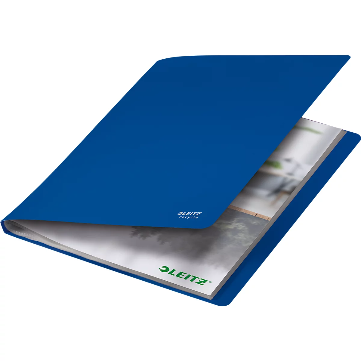 Leitz® Recycle documentenhouder, A4, 40 documentvakken, tot 2 vel/omslag, rugetiket, 100% recyclebaar, kunststof, blauw