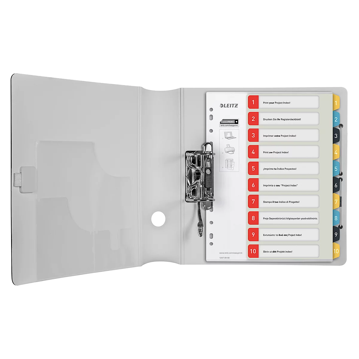 Leitz® Register Cosy, A4 Überbreite, beschreibbar, Universalllochung, austauschbares Deckblatt, Polypropylen, farbige Taben 1-10