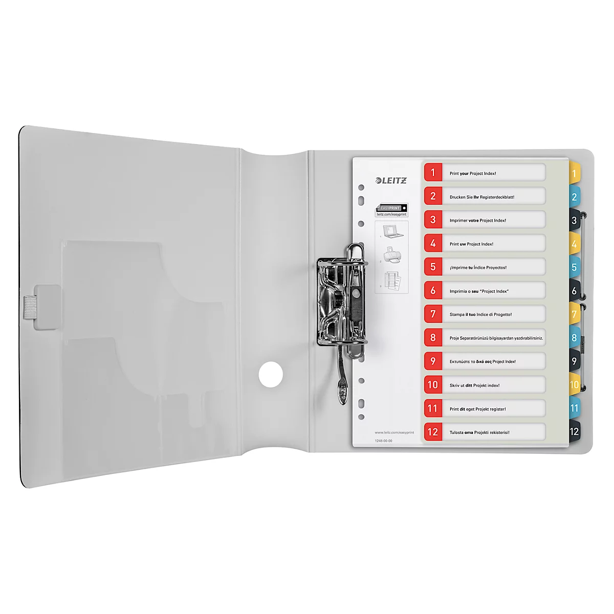 Leitz® Register Cosy, A4 Überbreite, beschreibbar, Universalllochung, austauschbares Deckblatt, Polypropylen, farbige Taben 1-12