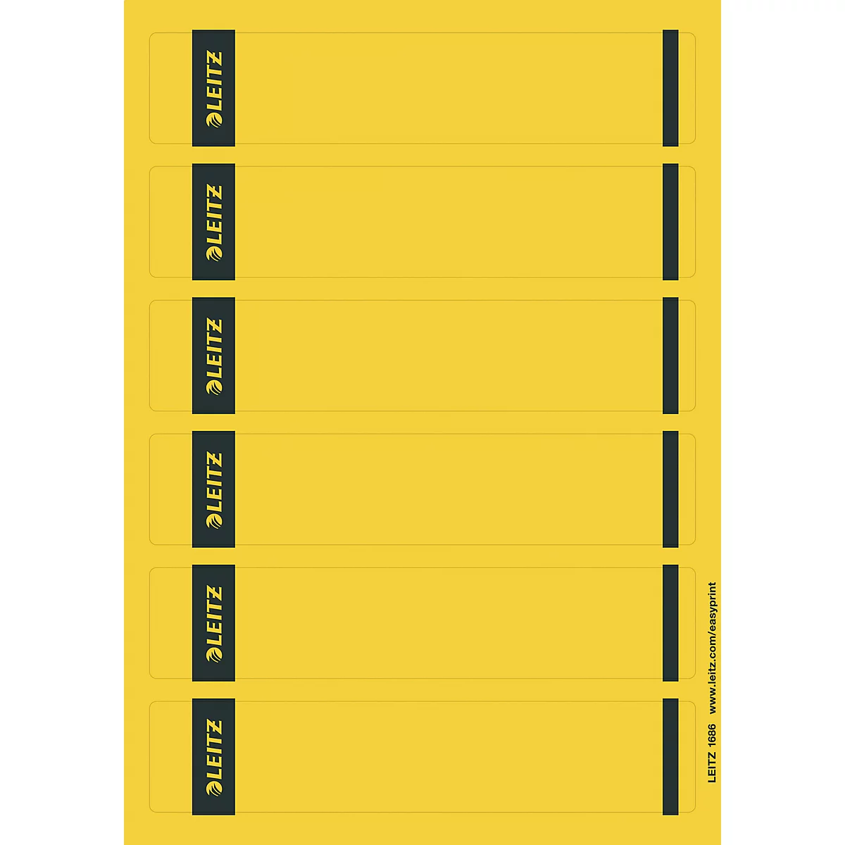 LEITZ® Rückenschilder kurz, PC-beschriftbar, Rückenbreite 50 mm, selbstklebend, 150 St., gelb