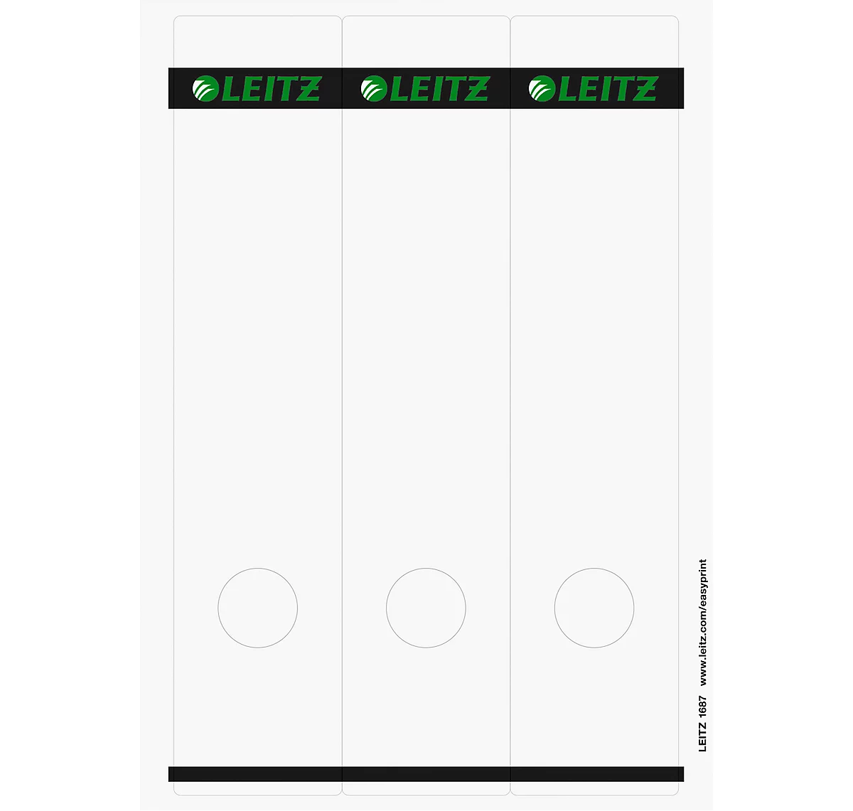 LEITZ® Rückenschilder lang, PC-beschriftbar, Rückenbreite 50 mm, selbstklebend 125 St., hellgrau
