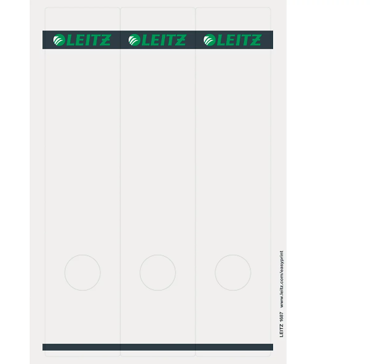 LEITZ® Rückenschilder lang, PC-beschriftbar, Rückenbreite 80 mm, selbstklebend 75 St., hellgrau