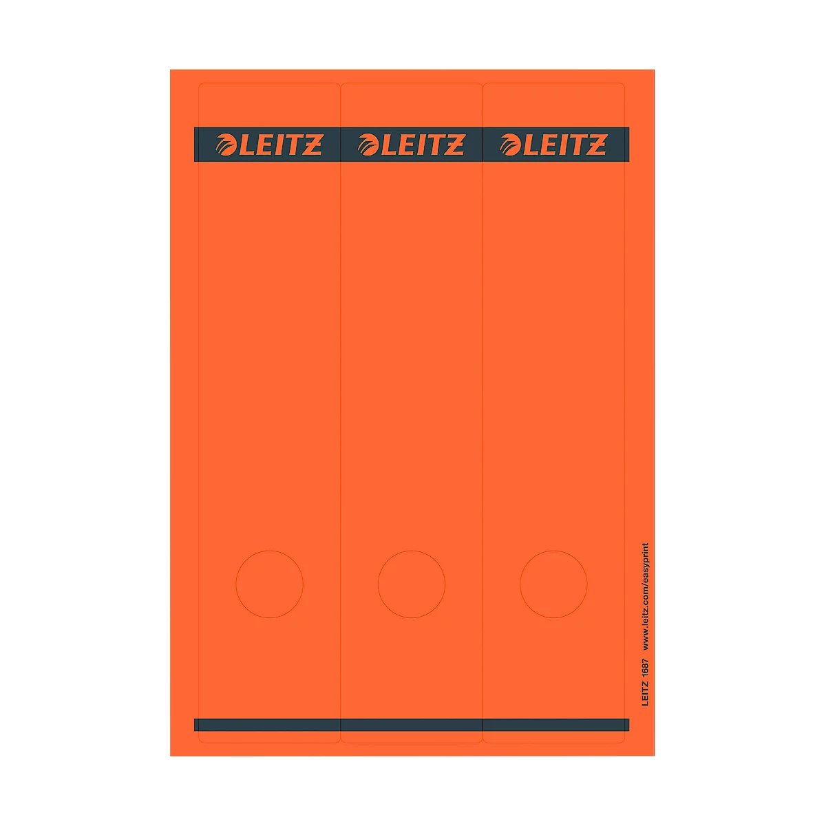 LEITZ® Rückenschilder lang, PC-beschriftbar, Rückenbreite 80 mm, selbstklebend 75 St., rot