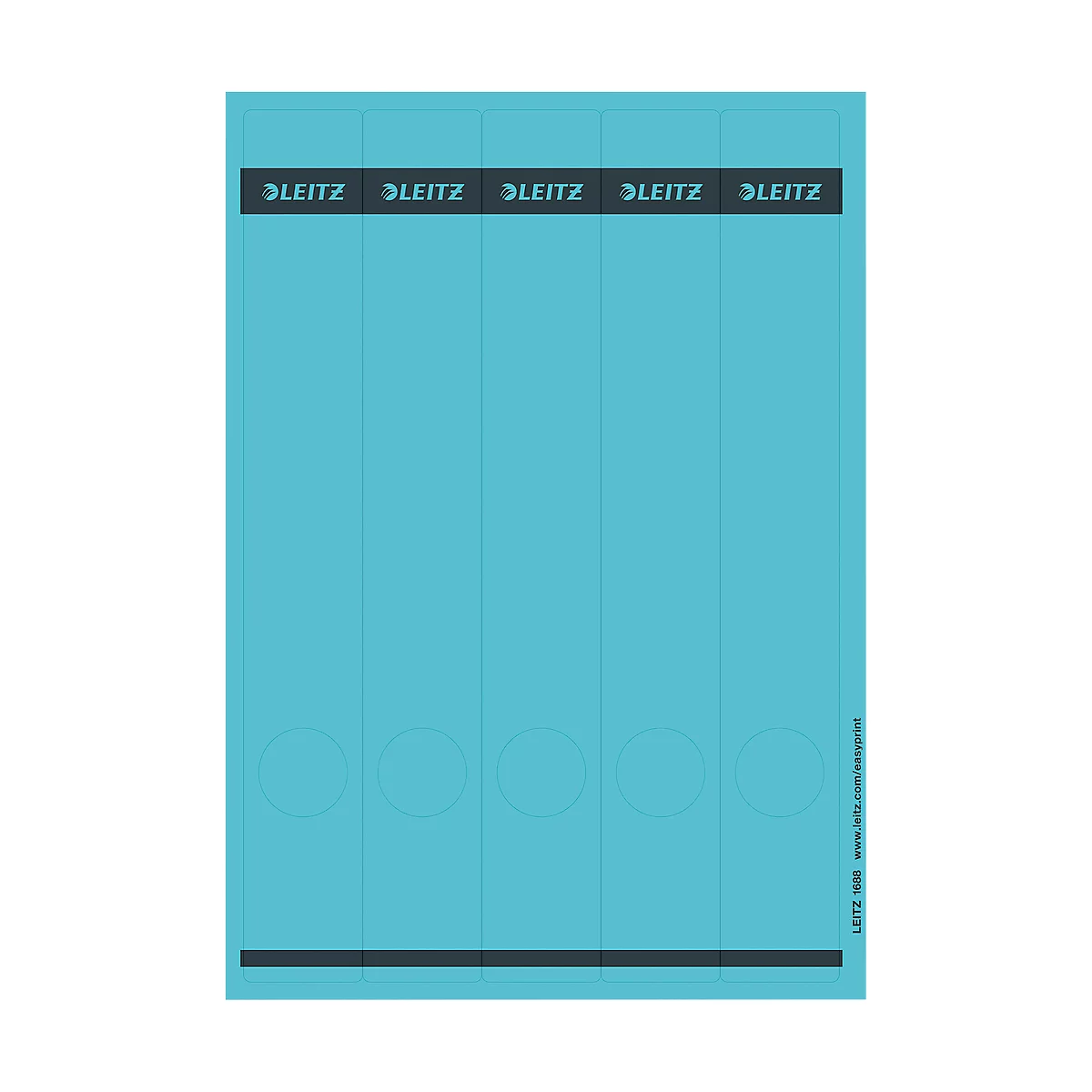LEITZ® rugetiketten lang, via pc beletterbaar, rugbreedte 50 mm, zelfklevend 125 st., blauw