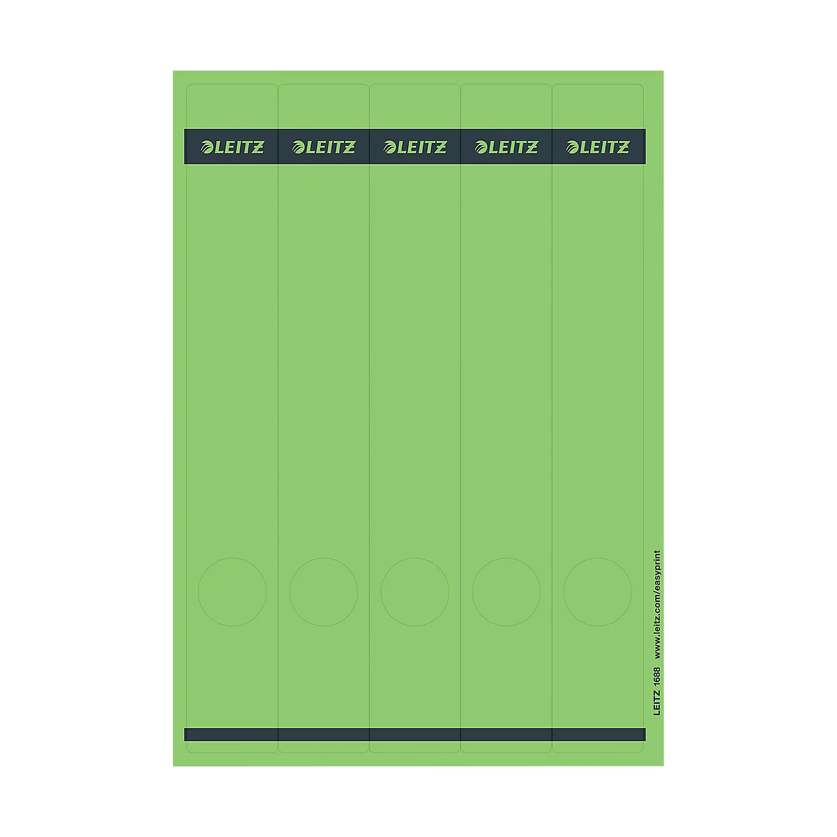 LEITZ® rugetiketten lang, via pc beletterbaar, rugbreedte 50 mm, zelfklevend 125 st., groen