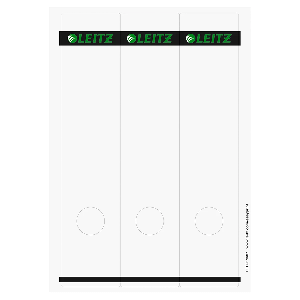 LEITZ® rugetiketten lang, via pc beletterbaar, rugbreedte 50 mm, zelfklevend 125 st., lichtgrijs