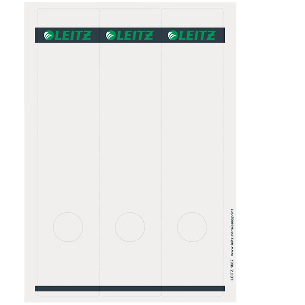 LEITZ® rugetiketten lang, via pc beletterbaar, rugbreedte 80 mm, zelfklevend 75 st., lichtgrijs