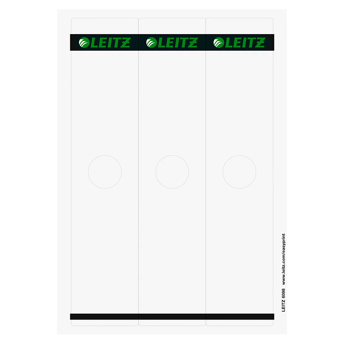LEITZ® rugetiketten voor 180°-hangordners, rugbreedte 80 mm, zelfklevend, 75 stuks