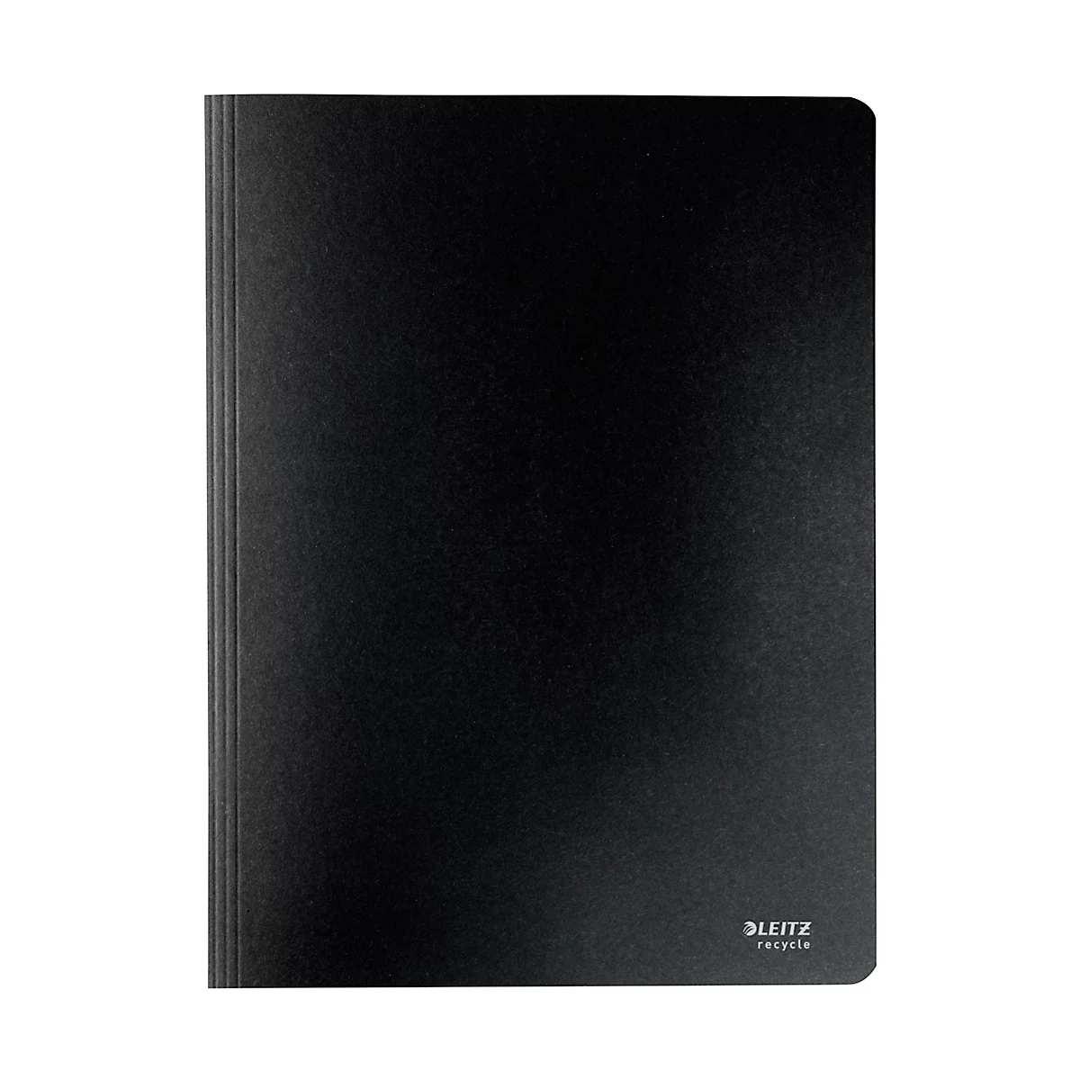 Leitz® Sammelmappe Recycle, A4, 6 Fächer mit Blanko-Taben, Inhaltsverzeichnis, Gummibandverschluss, 100 % recycelbar, Karton, schwarz