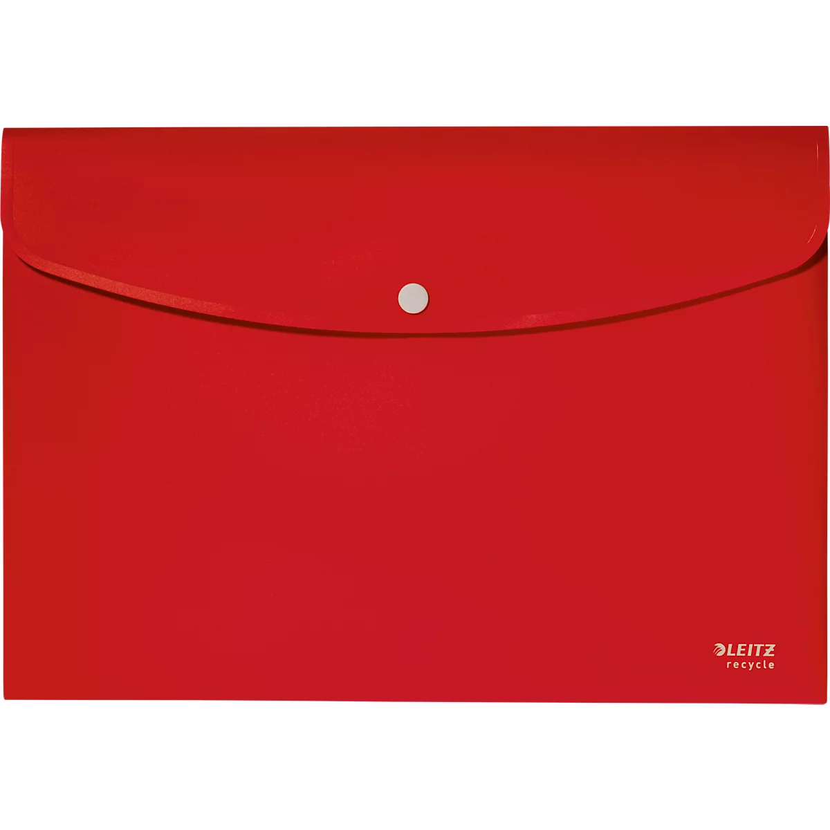 Leitz® Sammelmappe Recycle, Format A4, Druckknopfverschluss, blickdicht, 100 % recycelbar, Blauer Engel, Recyclingkunststoff, rot
