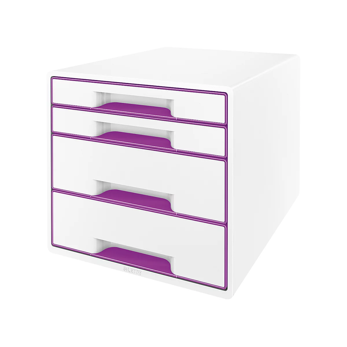 LEITZ® Schubladenbox WOW CUBE 5213, 4 Schübe, DIN A4, Polystyrol, violett