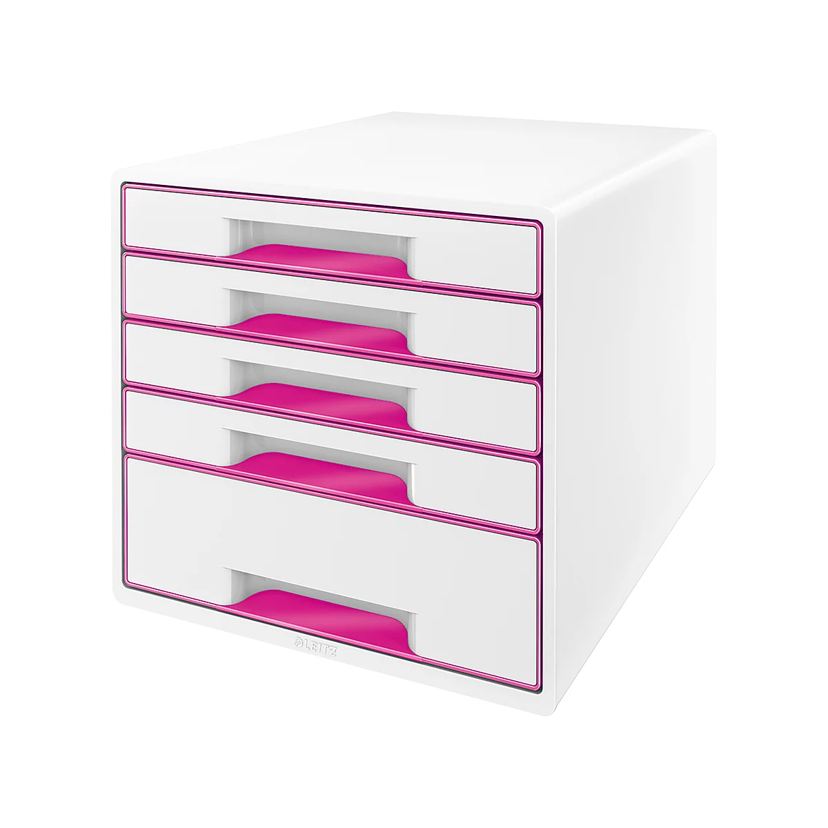 LEITZ® Schubladenbox WOW CUBE 5214, 5 Schübe, DIN A4, Polystyrol, pink