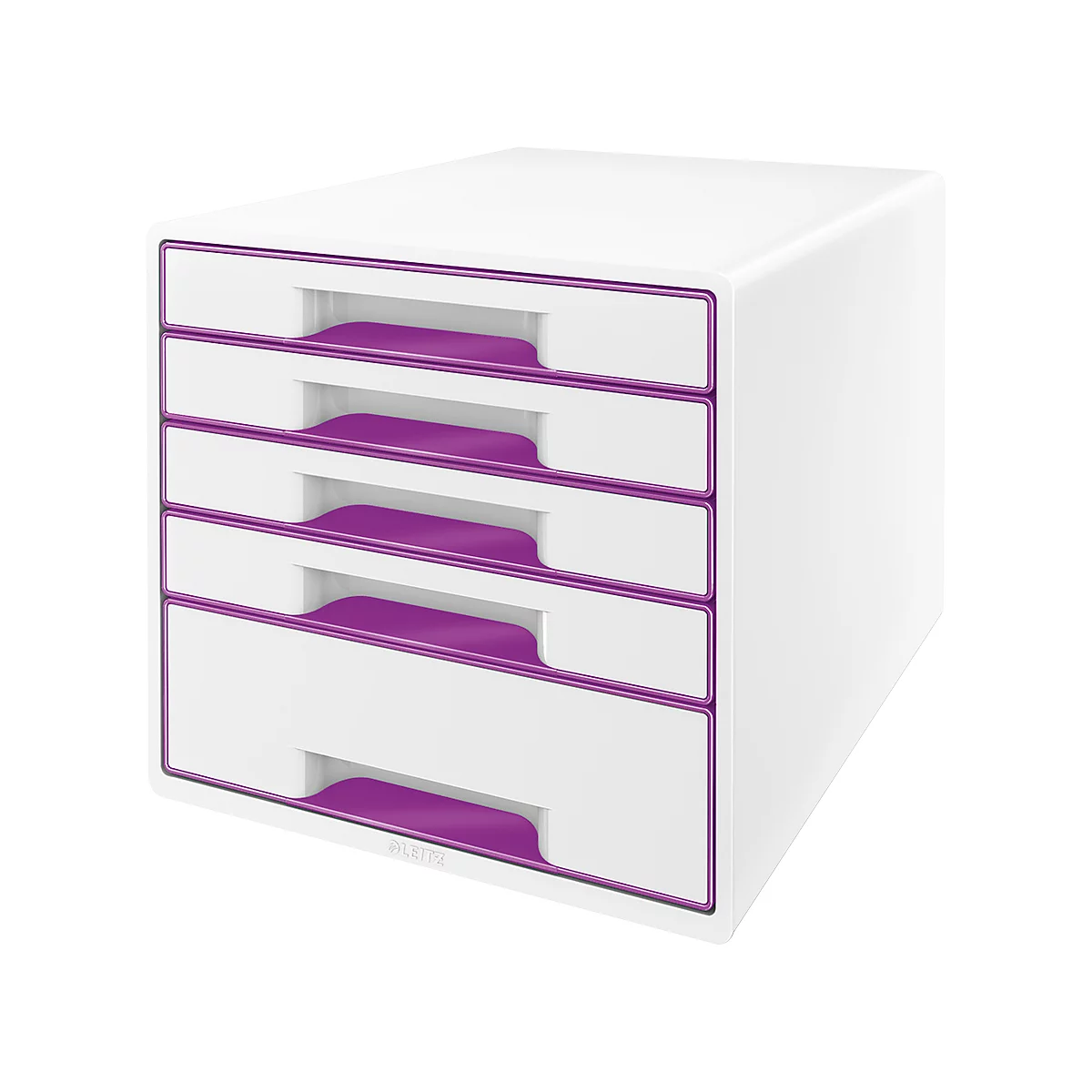 LEITZ® Schubladenbox WOW CUBE 5214, 5 Schübe, DIN A4, Polystyrol, violett