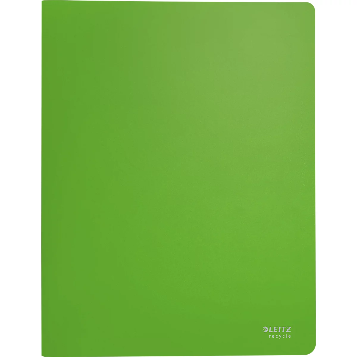 Ein hellgrüner Leitz Ordner. Unten rechts steht der Schriftzug "LEITZ Recycle".