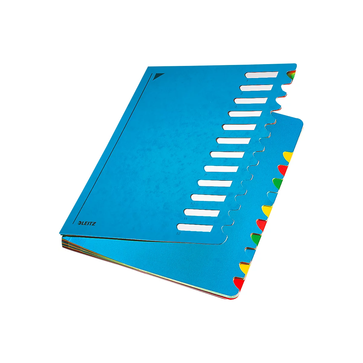 Leitz sorteermap A4, met 12 waaiers, van duurzaam karton, blauw