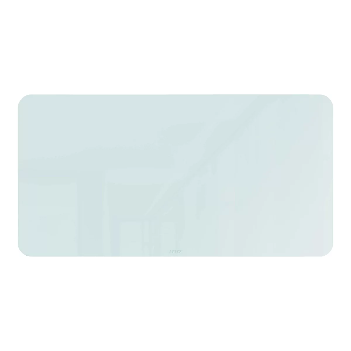 Objet rectangulaire bleu clair avec des coins arrondis sur fond blanc.