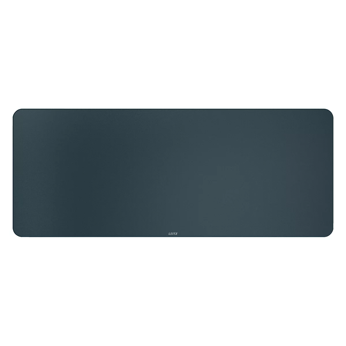 Tapis de bureau rectangulaire gris foncé avec des coins arrondis. "LOTR" est écrit en bas en petites lettres.