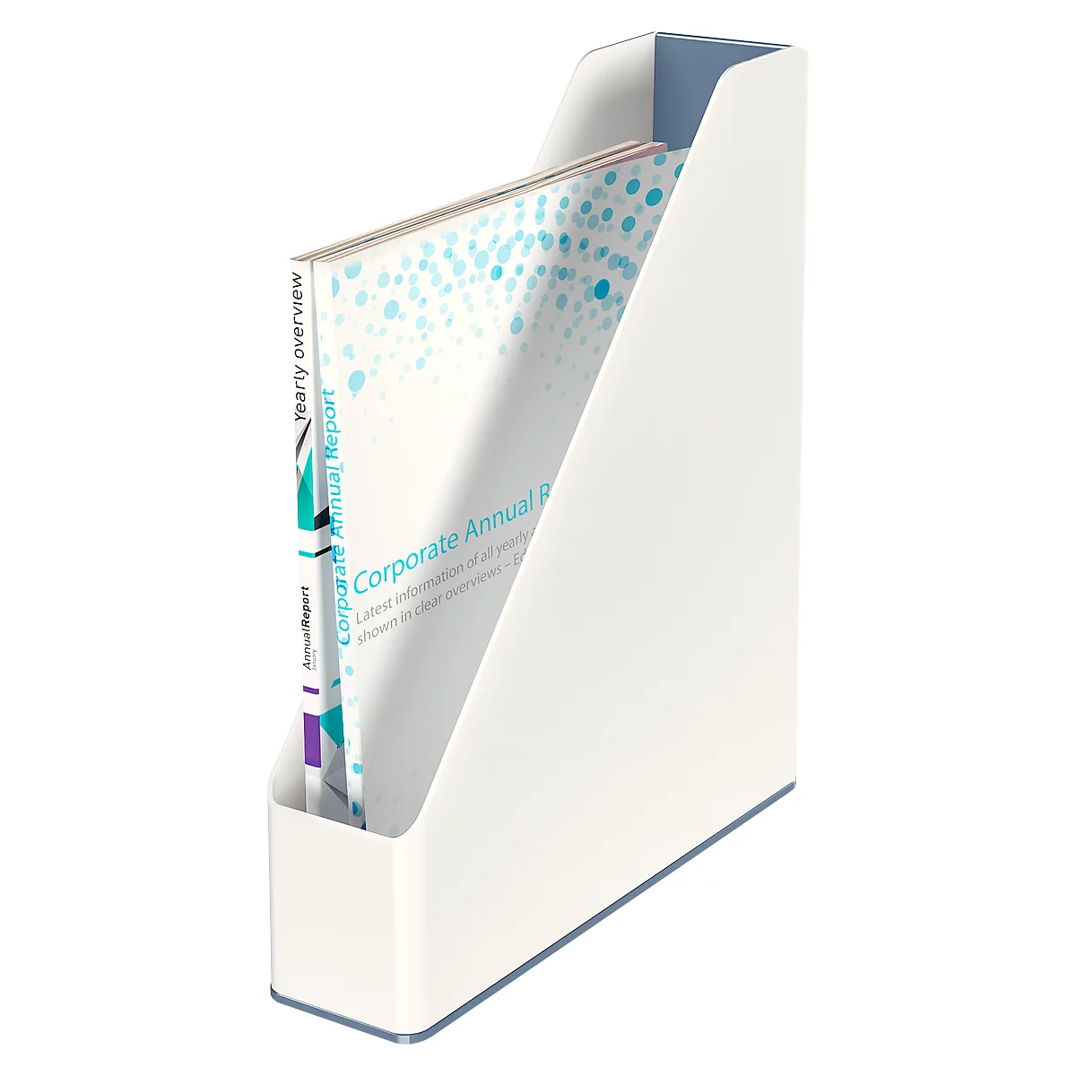Leitz tijdschriftenhouder WOW Duo Color, wit/grijs