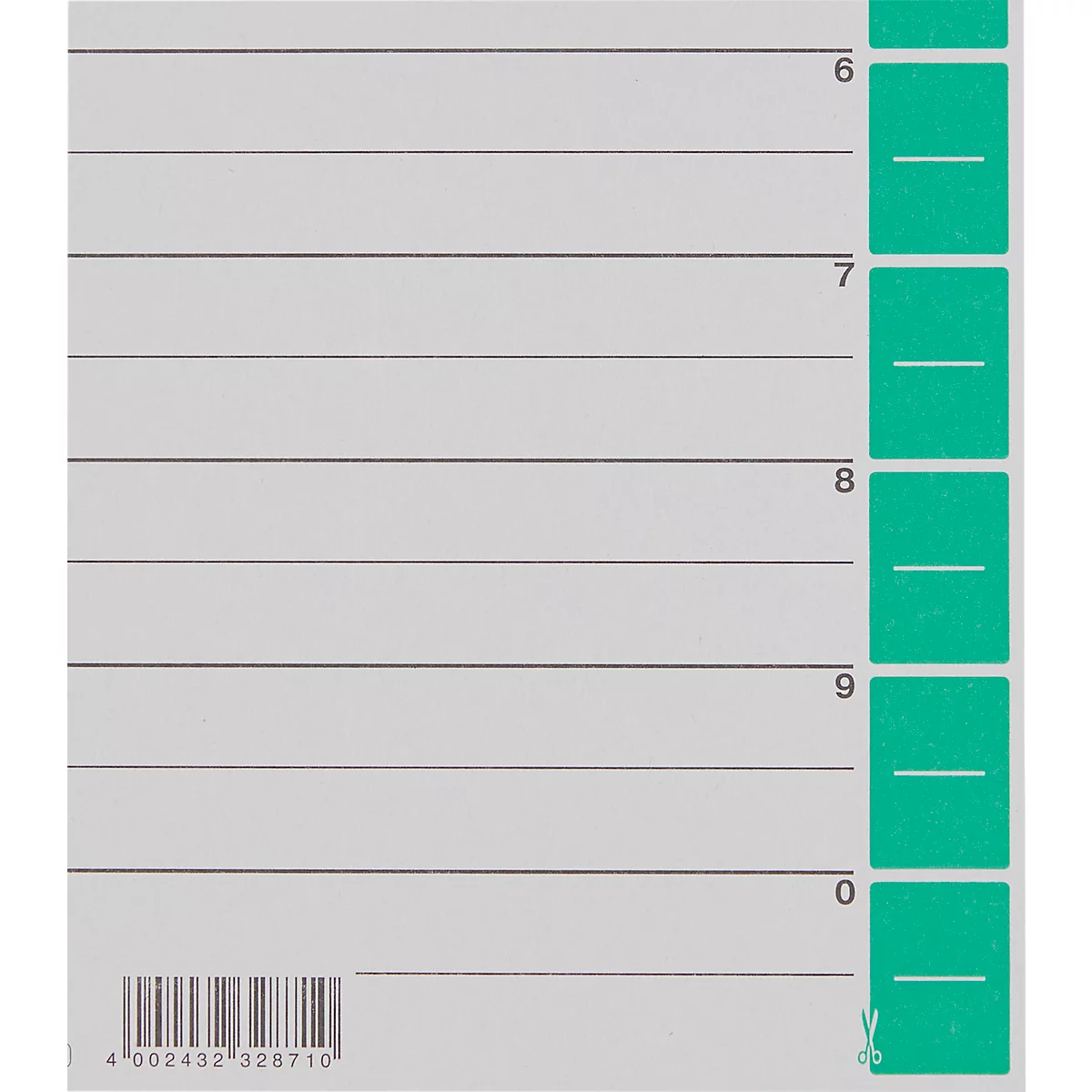 LEITZ® Trennblätter A4 1652, zur freien Verwendung, 25 Stück, grün