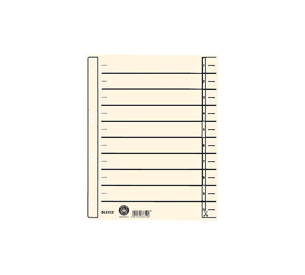 LEITZ® Trennblatt 1657, DIN A4, mit Linienaufdruck, 100 Stück