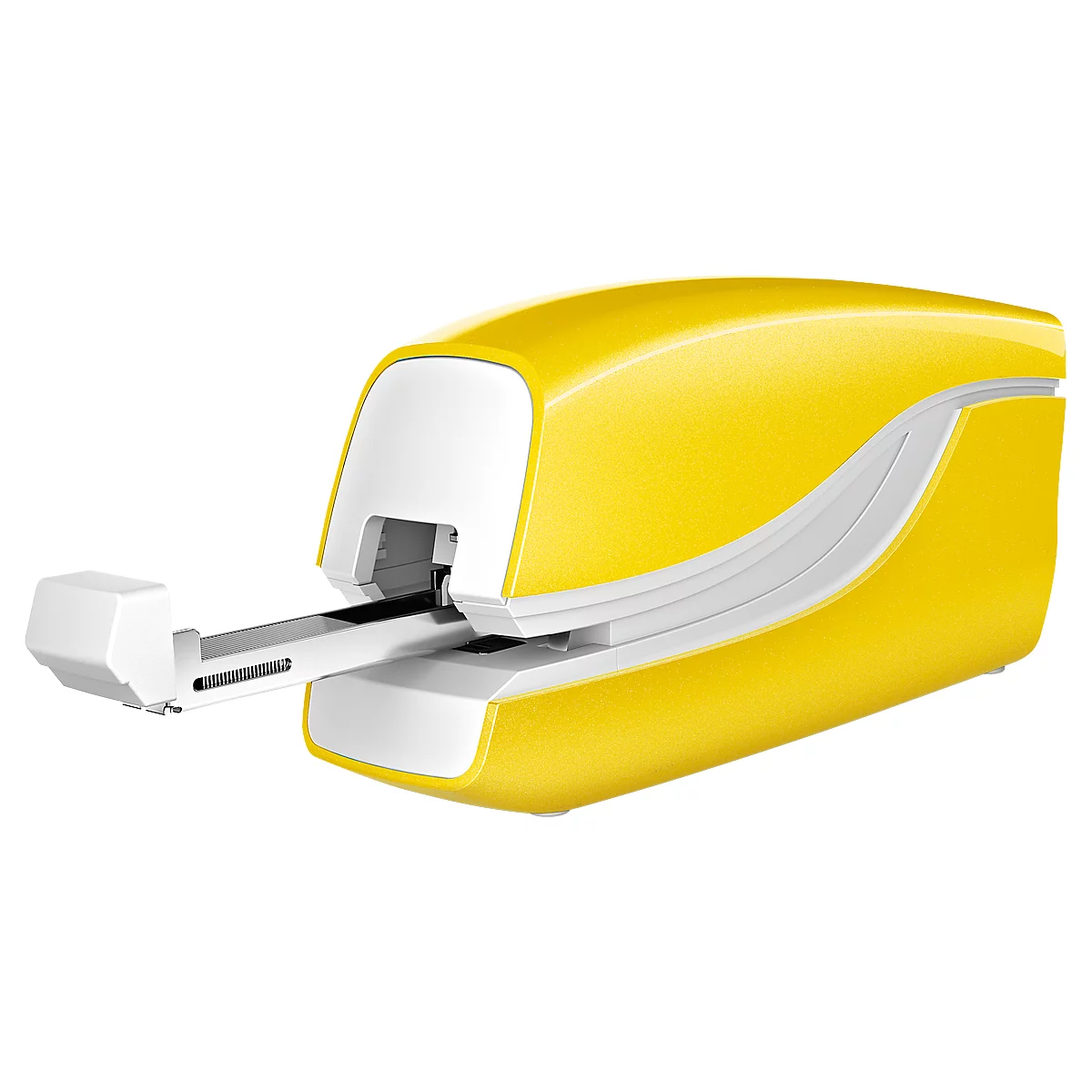 Yellow staple remover with white insert. The ejection device is extended.