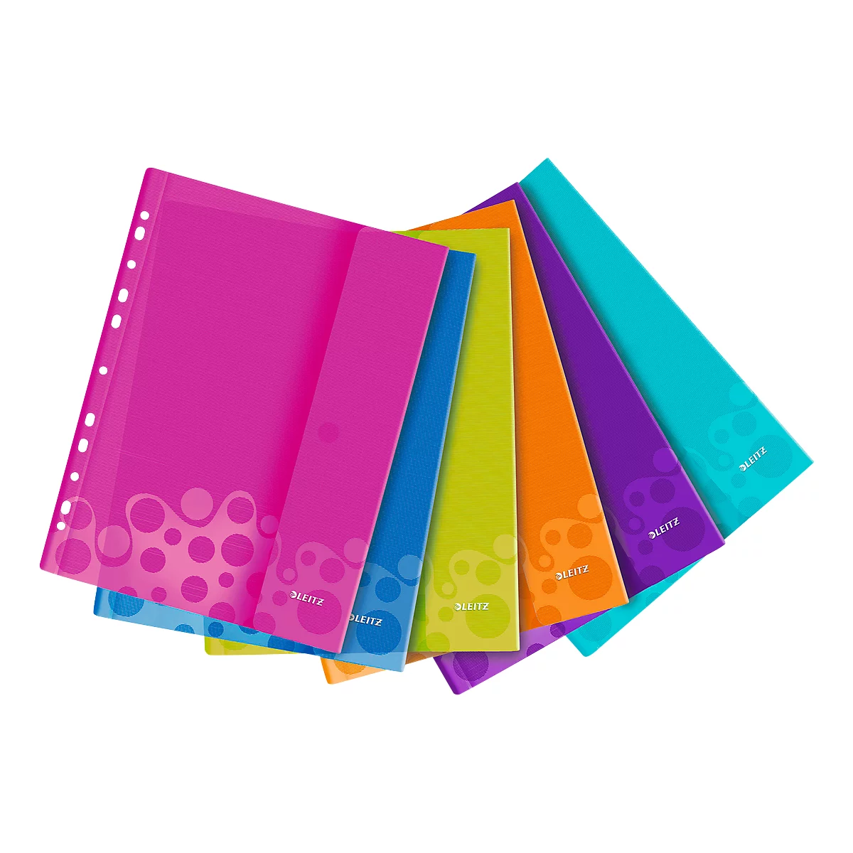 LEITZ® Wow insteekhoesje, A4, met klep aan zijkant, 6 stuks