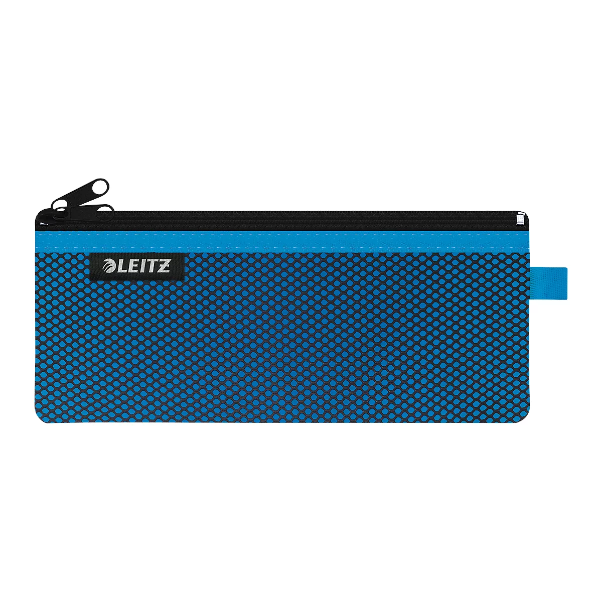 Leitz WOW Traveller Zip-Beutel, durchsichtiges Netzfach & blickdichtes Fach, Größe M, blau