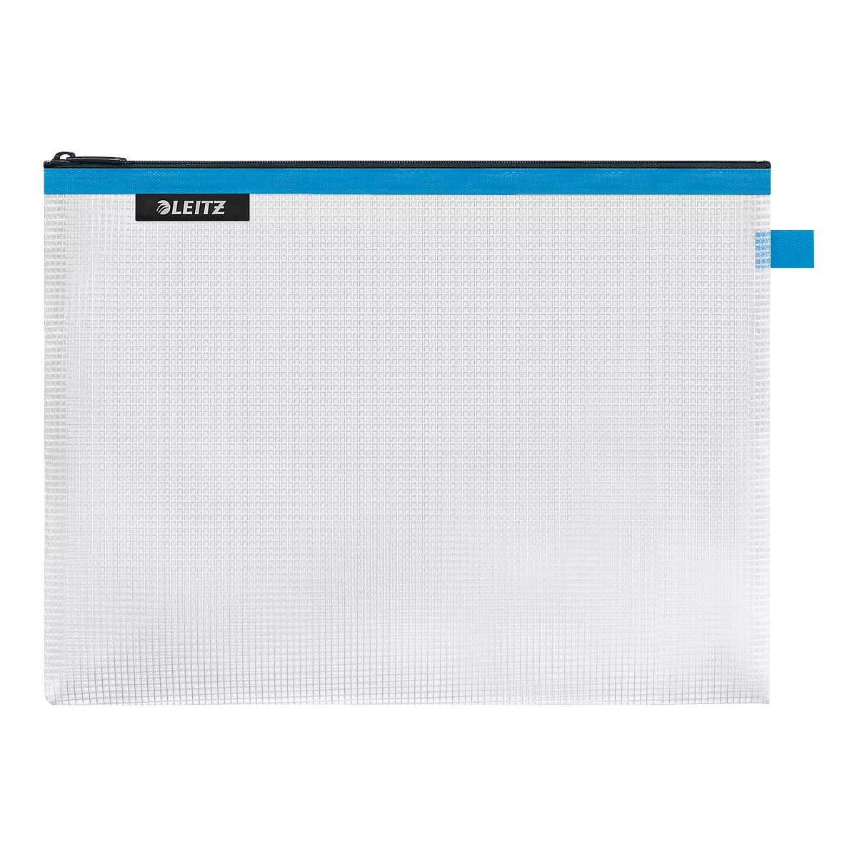 Leitz WOW Traveller Zip-Beutel, wasserabweisend, durchsichtiges Material, Größe L, blau