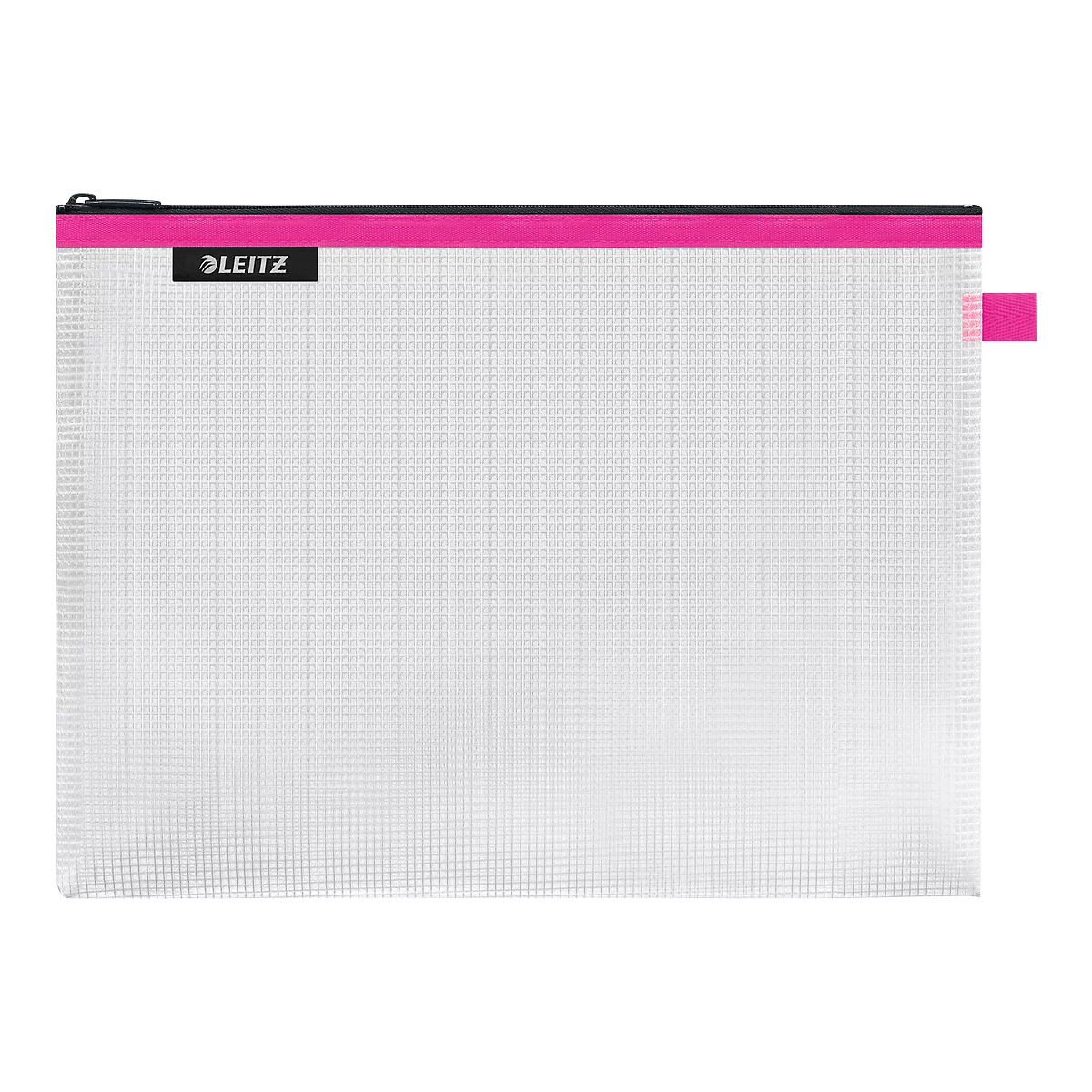 Leitz WOW Traveller Zip-Beutel, wasserabweisend, durchsichtiges Material, Größe L, pink