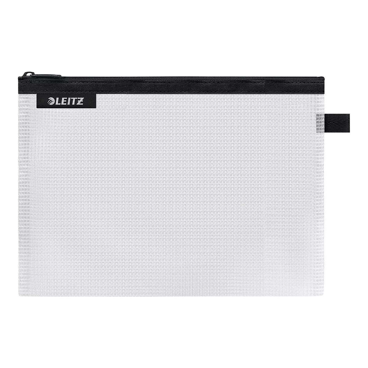 Leitz WOW Traveller Zip-Beutel, wasserabweisend, durchsichtiges Material, Größe M, schwarz