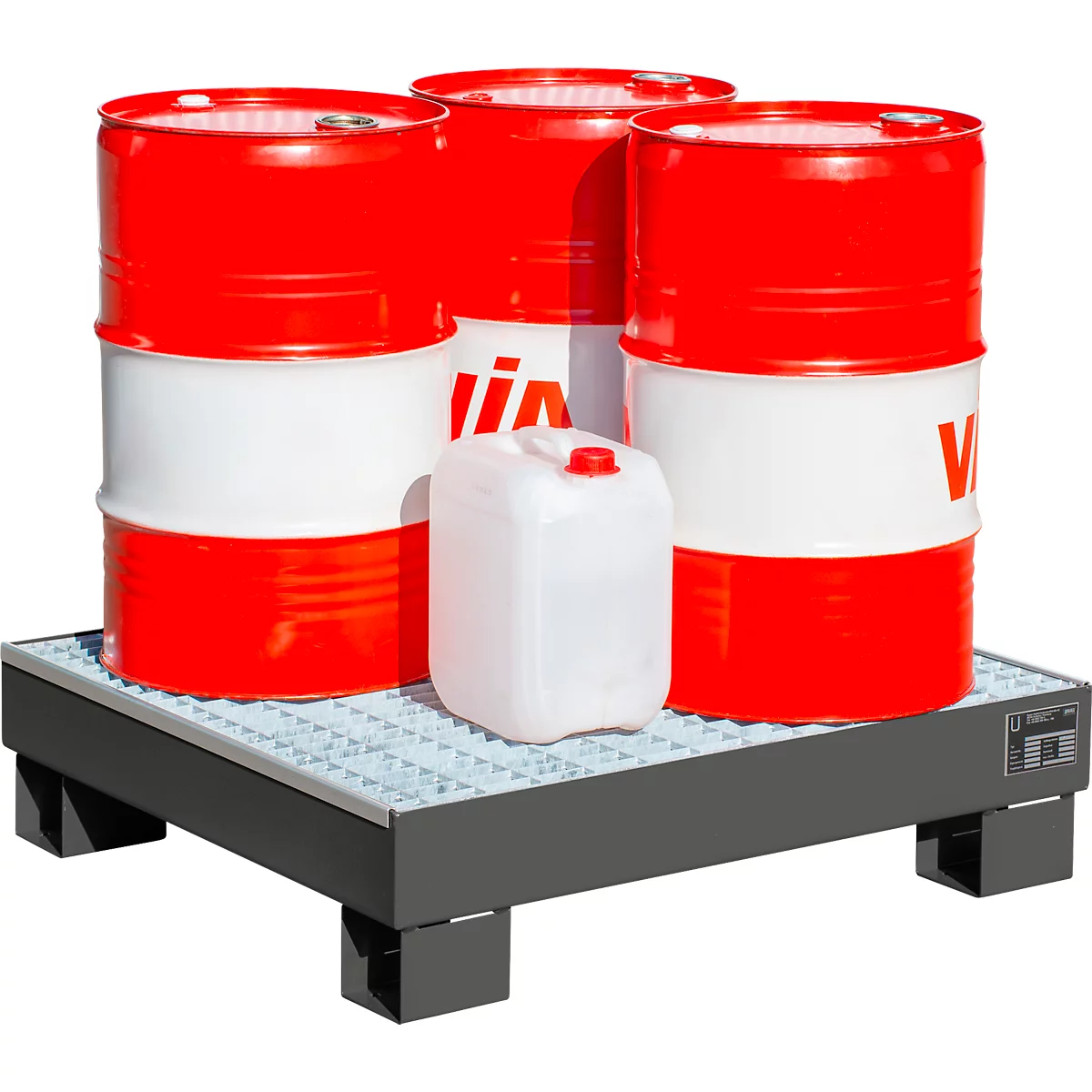 Lekbak AW60/2 M - 65 liter - L 900 x B 800 x H 220 mm - grijs RAL 7005