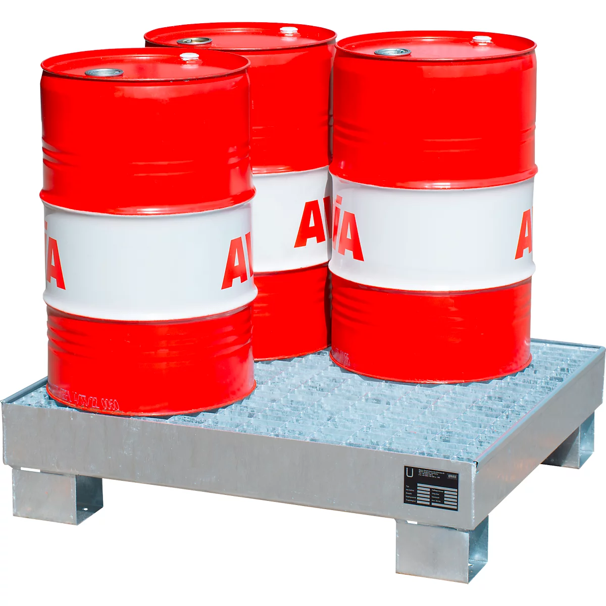 Lekbak AW60/2 M - 65 liter - L 900 x B 800 x H 220 mm - verzinkt