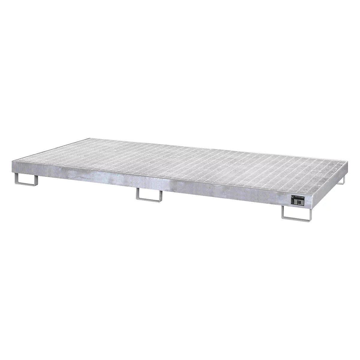 Lekbak AW8 - staal - 240 liter - 8 vaten van 200 liter - L 2650 x B 1300 x H 210 mm - verzinkt