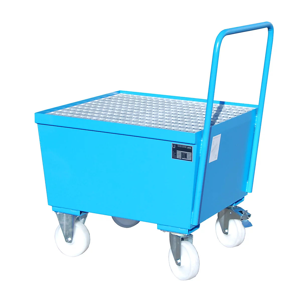 Lekbak type AW-F1, verrijdbaar, blauw RAL5012