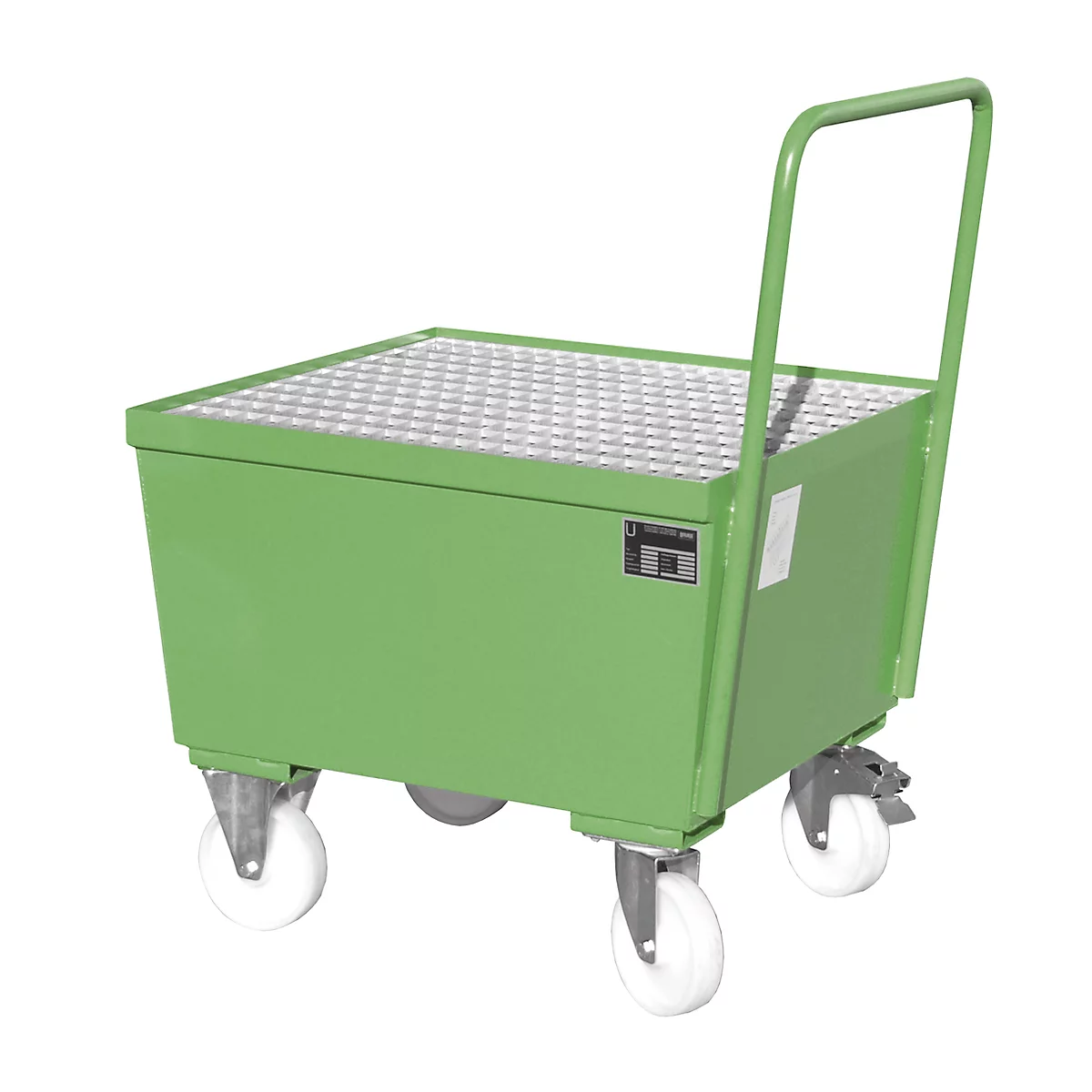 Lekbak type AW-F1, verrijdbaar, groen RAL6011