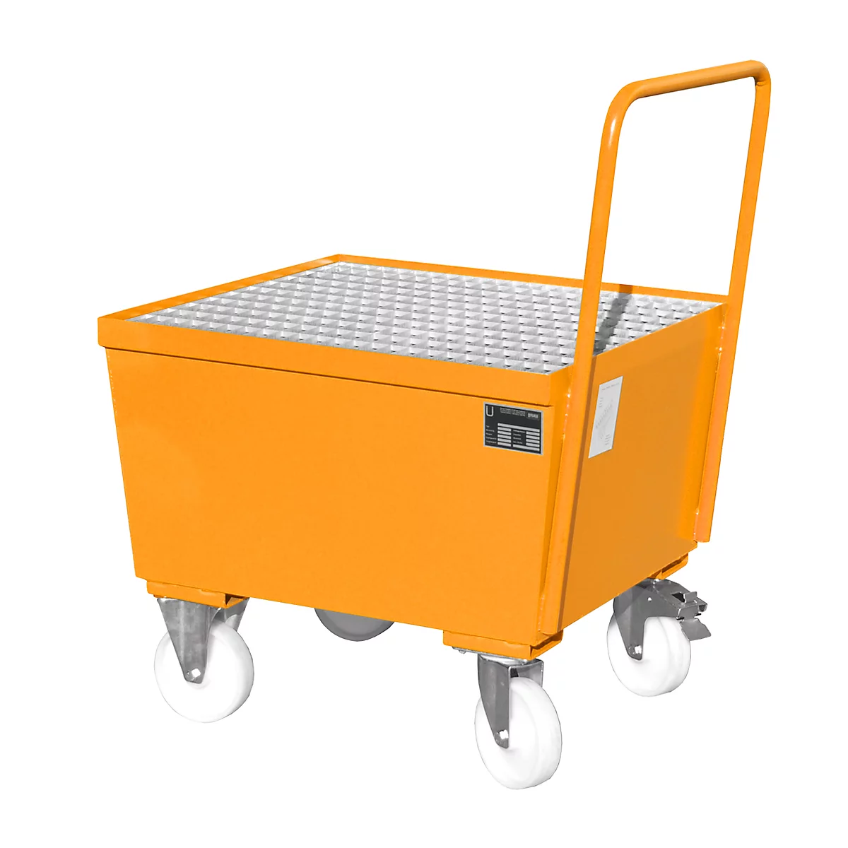 Lekbak type AW-F1, verrijdbaar, oranje RAL2000