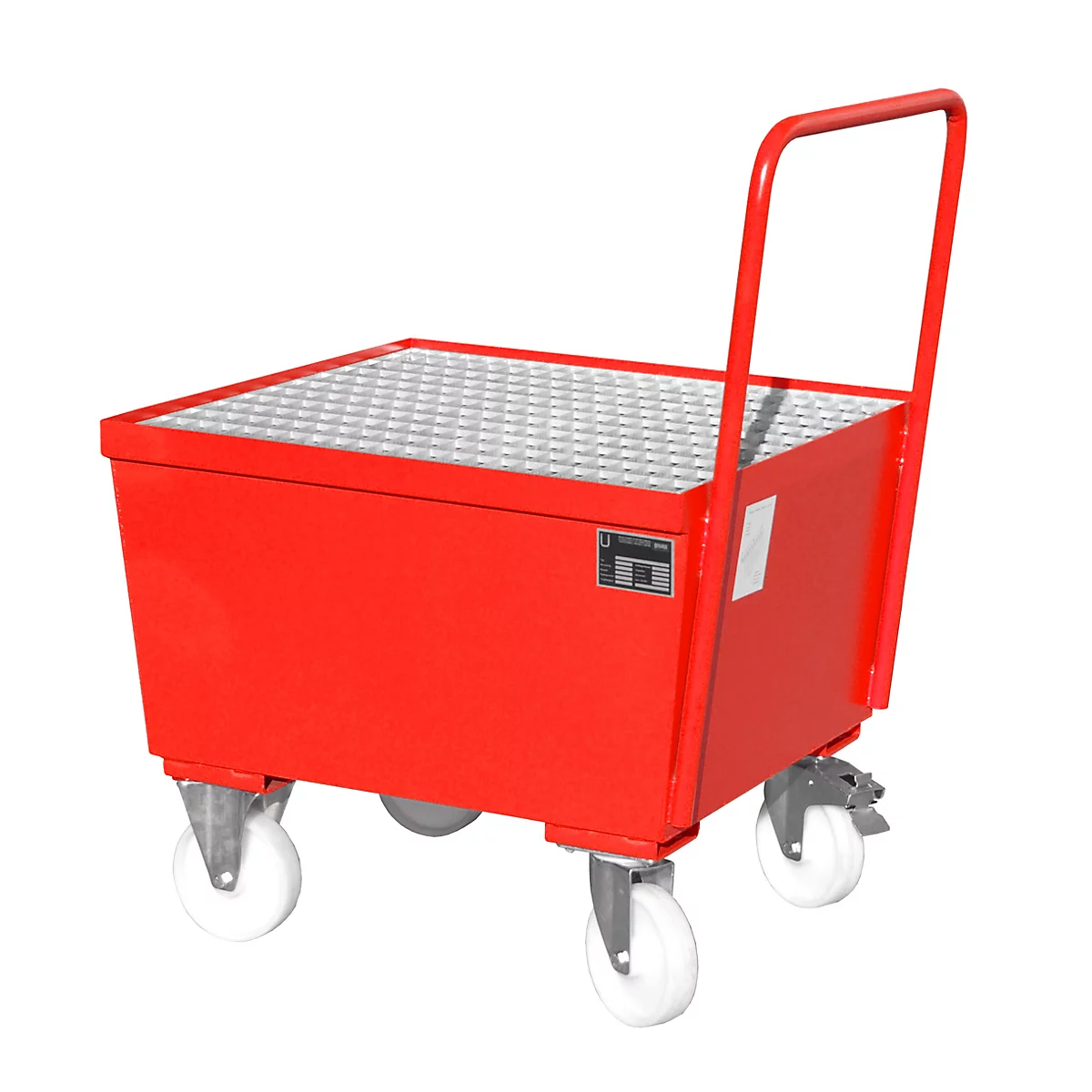 Lekbak type AW-F1, verrijdbaar, rood RAL3000